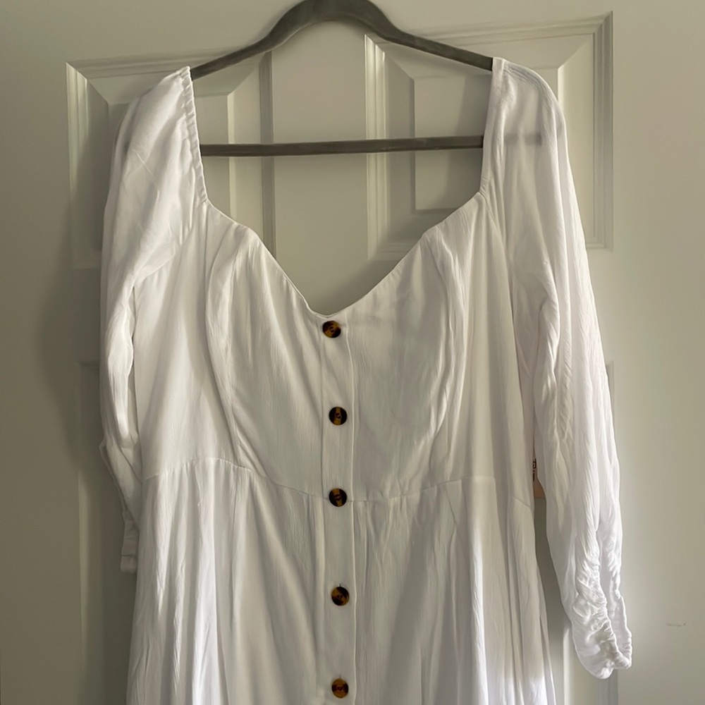 White linen dress from ShowPo